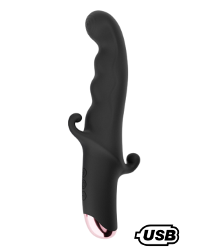 BLACK KNIGHT, Vibromasseur Point G USB en silicone médical doux, doté de 10 modes de vibration 
