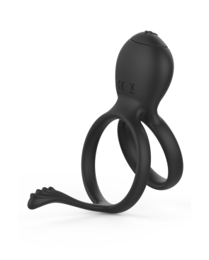 PEPIN, Cockring à double anneaux dans un silicone médical doux avec 1 mode de vibration 
