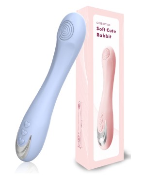 Vibromasseur silicone 10 modes de vibration USB bleu