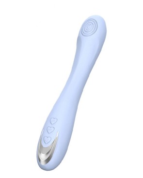 Vibromasseur silicone 10 modes de vibration USB bleu