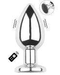 Plug vibrant acier inoxydable anal taille M avec télécommande, USB BOOTY