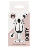 Plug vibrant acier inoxydable anal taille M avec télécommande, USB BOOTY
