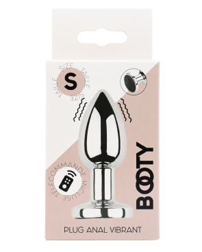 Plug vibrant acier inoxydable anal taille S avec télécommande, USB BOOTY