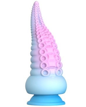 Gode ventouse tentacule Kraken 18 cm rose et bleu 
