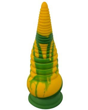 Gode ventouse tentacule Kraken vibrant 21 cm vert et jaune USB