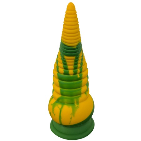 Gode ventouse tentacule Kraken vibrant 21 cm vert et jaune USB