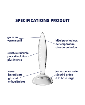 Gode anal en verre borosilicaté massif transparent Sparkling Crystal Satisfyer