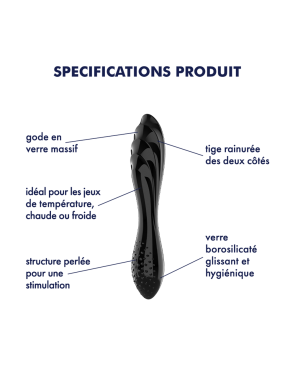 Gode en verre noir haute qualité Dazzling Crystal 1 Satisfyer