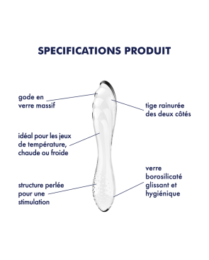 Gode en verre transparent haute qualité Dazzling Crystal 1 Satisfyer