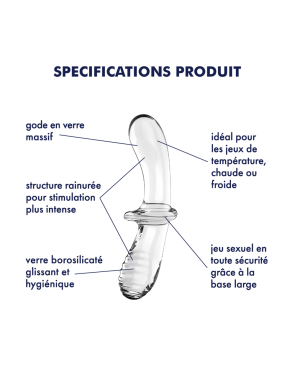 Gode en verre borosilicaté massif transparent Double Crystal Satisfyer