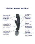 2 en 1 Vibromasseur rabbit et wand noir USB Triple Lover Satisfyer 2 en 1 Vibromasseur rabbit et wand noir USB Triple Lover Satisfyer