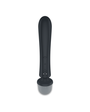 2 en 1 Vibromasseur rabbit et wand noir USB Triple Lover Satisfyer 