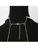 Bijou Tour de cou trois anneaux avec chaines de corps argenté Bijou Tour de cou trois anneaux avec chaines de corps argenté