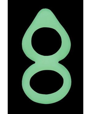 Double cockring vert fluorescent en silicone 