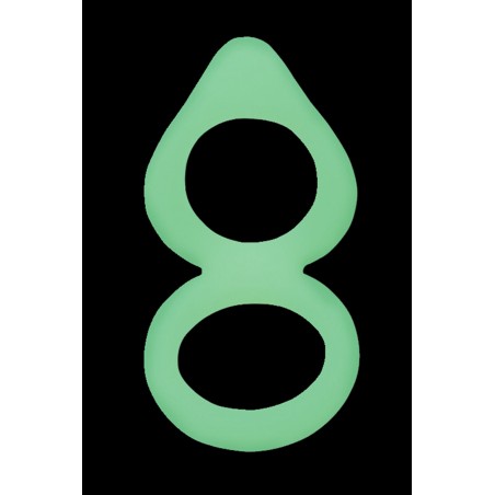 Double cockring vert fluorescent en silicone 