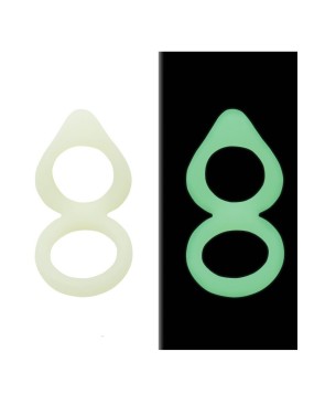 Double cockring vert fluorescent en silicone