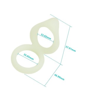 Double cockring vert fluorescent en silicone 