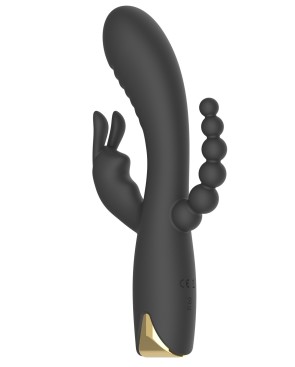 Vibromasseur triple stimulation très puissant noir USB