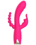 Vibromasseur triple stimulation très puissant rose USB Vibromasseur triple stimulation très puissant rose USB