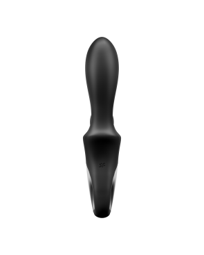 Vibromasseur rabbit noir USB, chauffant et connecté Heat Climax  Satisfyer