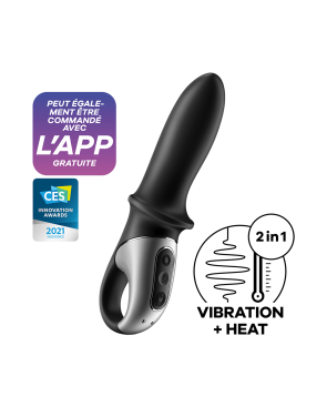 Vibromasseur noir USB, chauffant et connecté Hot Passion Satisfyer