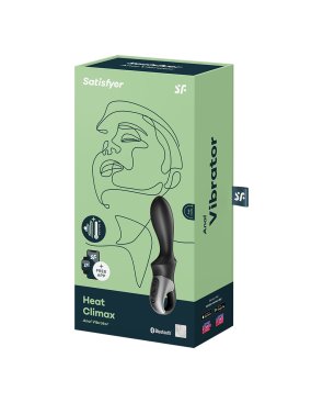 Vibromasseur noir USB, chauffant et connecté Heat Climax Satisfyer