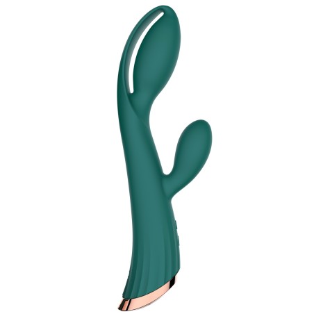 Vibromasseur vert avec stimulateur de clitoris LRIS USB 