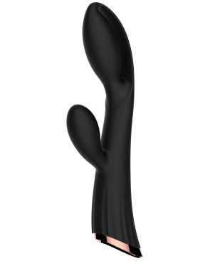 Vibromasseur noir avec stimulateur de clitoris LRIS USB