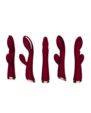 Vibromasseur rouge avec stimulateur de clitoris LRIS USB 
