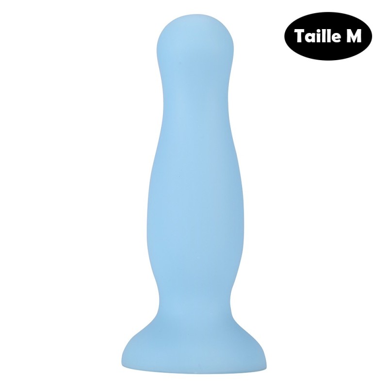 Plug anal ventouse bleu pastel taille M Plug anal ventouse bleu pastel taille M