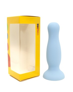 Plug anal ventouse bleu pastel taille M 