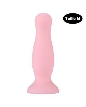 Plug anal ventouse rose pastel taille M 