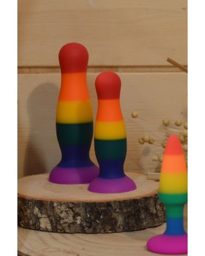 Plug anal ventouse multicouleur taille M 