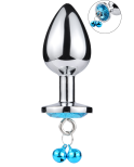 Plug bijou aluminium bleu avec clochettes Taille M JINGLE Plug bijou aluminium bleu avec clochettes Taille M JINGLE