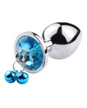 Plug bijou aluminium bleu avec clochettes Taille M JINGLE Plug bijou aluminium bleu avec clochettes Taille M JINGLE