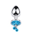 Plug bijou aluminium bleu avec clochettes Taille M JINGLE Plug bijou aluminium bleu avec clochettes Taille M JINGLE