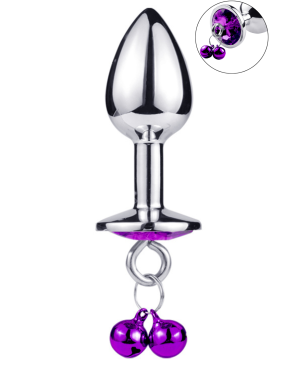 Plug bijou aluminium violet avec clochettes Taille S JINGLE 