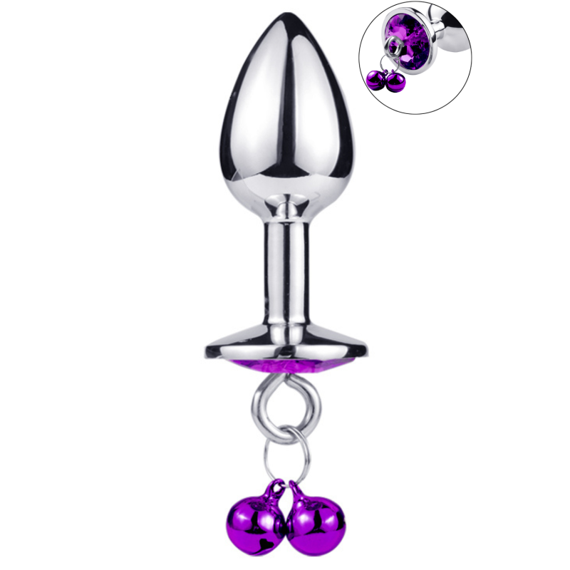 Plug bijou aluminium violet avec clochettes Taille S JINGLE Plug bijou aluminium violet avec clochettes Taille S JINGLE