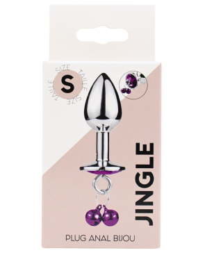 Plug bijou aluminium violet avec clochettes Taille S JINGLE