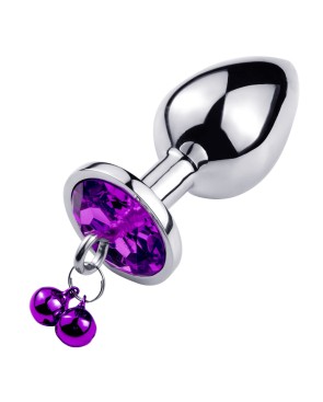 Plug bijou aluminium violet avec clochettes Taille S JINGLE 