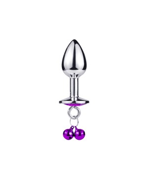 Plug bijou aluminium violet avec clochettes Taille S JINGLE 