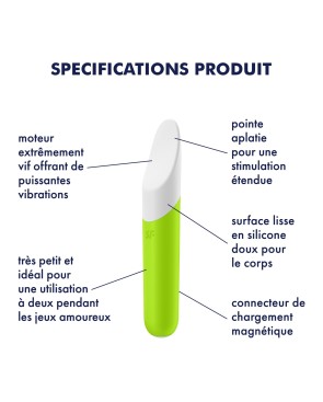Vibromasseur vert USB Ultra Power Bullet 7 Satisfyer