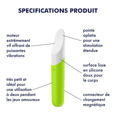 Vibromasseur vert USB Ultra Power Bullet 7 Satisfyer