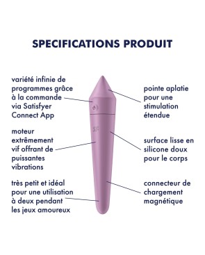 Vibromasseur connecté lilas USB Ultra Power Bullet 8 Satisfyer