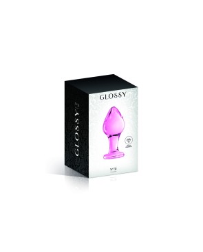 Plug anal boule en verre rose n°31 Glossy