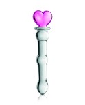 Gode en verre bicolor avec boules et coeur n°21 Glossy Gode en verre bicolor avec boules et coeur n°21 Glossy