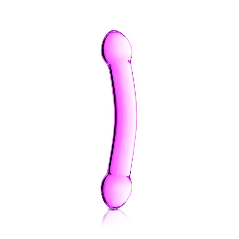 Double dong en verre rose n°7 Glossy Double dong en verre rose n°7 Glossy