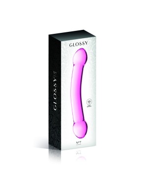Double dong en verre rose n°7 Glossy