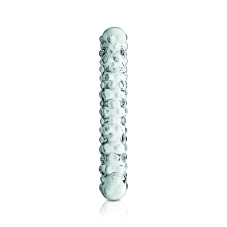 Gode en verre transparent perlé n°6 Glossy