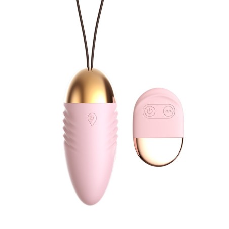Oeuf vibrant rose avec télécommande à piles